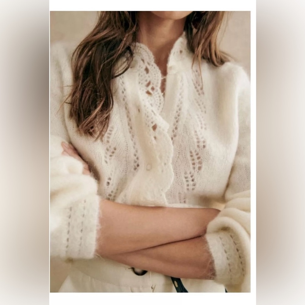 NWOT Sezane Angie Cardigan in Ecru Size S
